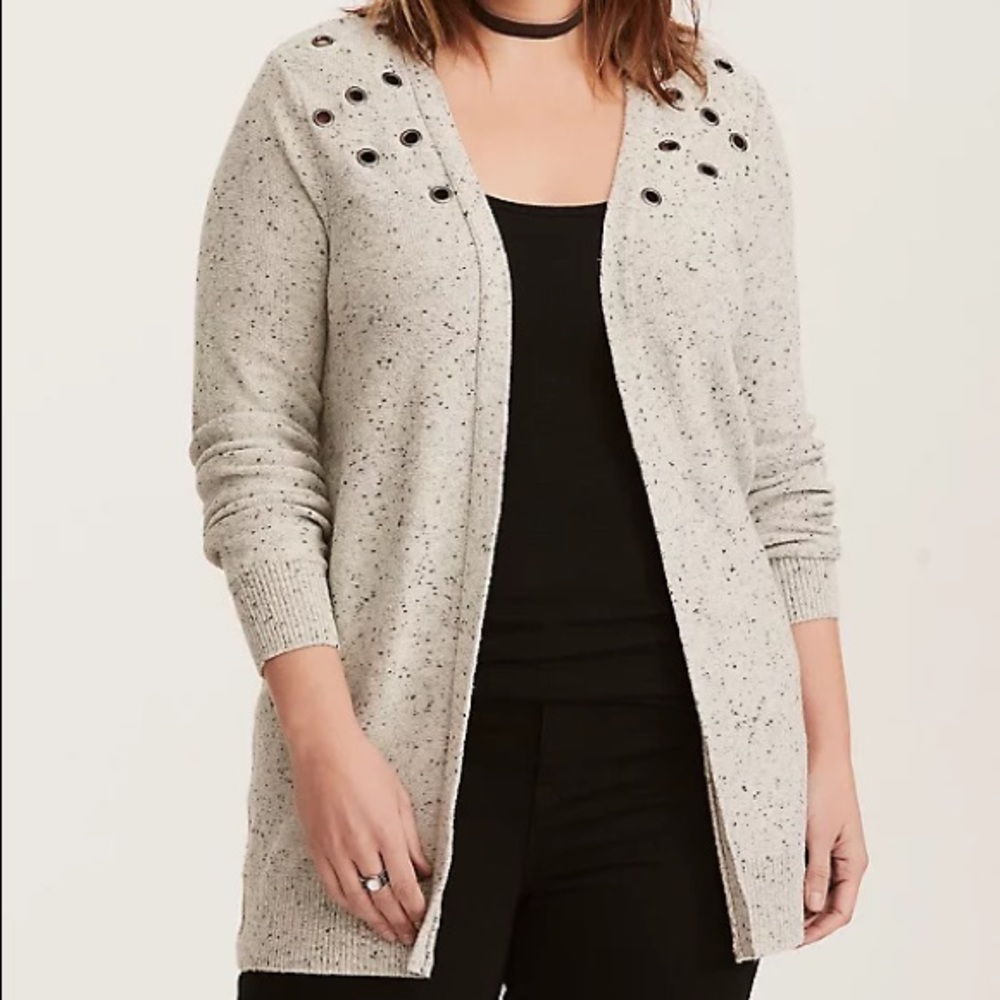Torrid Cardigan with Grommet Detail